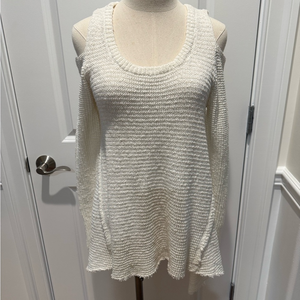 Off  White Knit cold shoulder sweater/dress, size small